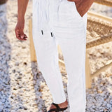 NICHOLS | PANTALONI LARGHI IN LINO CON CORDINO