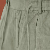 NICHOLS | PANTALONI LARGHI IN LINO CON CORDINO