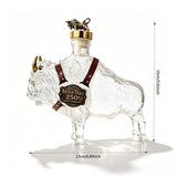 BOTTIGLIA DA WHISKY | BISONTE IN VETRO SOFFIATO 350 ML