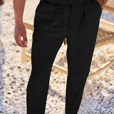 NICHOLS | PANTALONI LARGHI IN LINO CON CORDINO