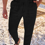 NICHOLS | PANTALONI LARGHI IN LINO CON CORDINO