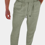 NICHOLS | PANTALONI LARGHI IN LINO CON CORDINO