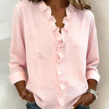 Indie | Bluse con volant, scollatura a V e maniche lunghe