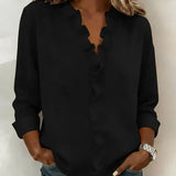 Indie | Bluse con volant, scollatura a V e maniche lunghe