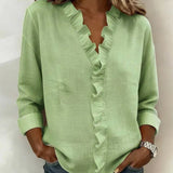 Indie | Bluse con volant, scollatura a V e maniche lunghe