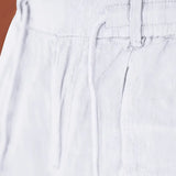 NICHOLS | PANTALONI LARGHI IN LINO CON CORDINO