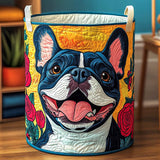 Cesto portabiancheria trapuntato – Bloomy Frenchie Smile