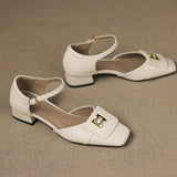 Elvane Schnalle Leder Mary-Janes