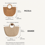 Ottavia | Borsa a Mezzaluna in Paglia Intrecciata Beige Naturale
