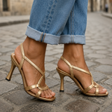Cassie | Sandali con Tacco Golden Summer Charm