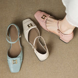 Elvane Schnalle Leder Mary-Janes