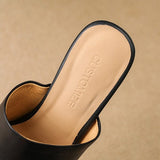 Mule in pelle Virelle Curve con tacco