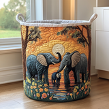 Cesto portabiancheria trapuntato – Rustic Elephant