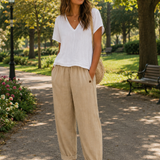 Rosa | Pantaloni di Lino Leggeri