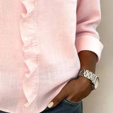 Indie | Bluse con volant, scollatura a V e maniche lunghe