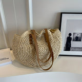 Lisa | Borsa Tonda in Paglia Intrecciata - Beige
