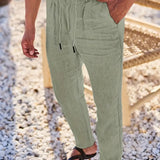 NICHOLS | PANTALONI LARGHI IN LINO CON CORDINO