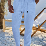 NICHOLS | PANTALONI LARGHI IN LINO CON CORDINO
