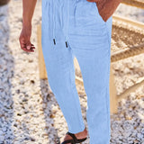 NICHOLS | PANTALONI LARGHI IN LINO CON CORDINO