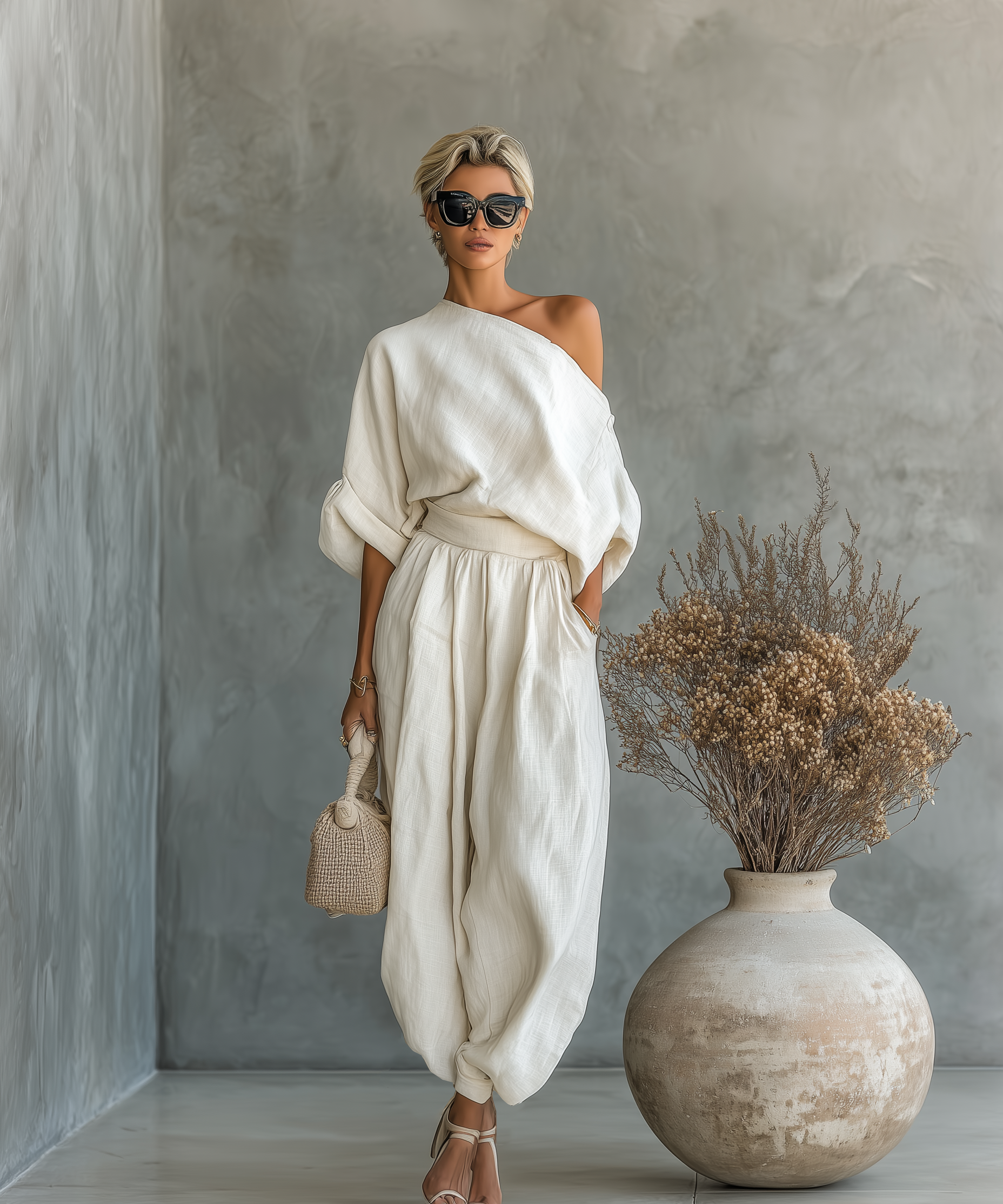 Set in Lino Off-Shoulder