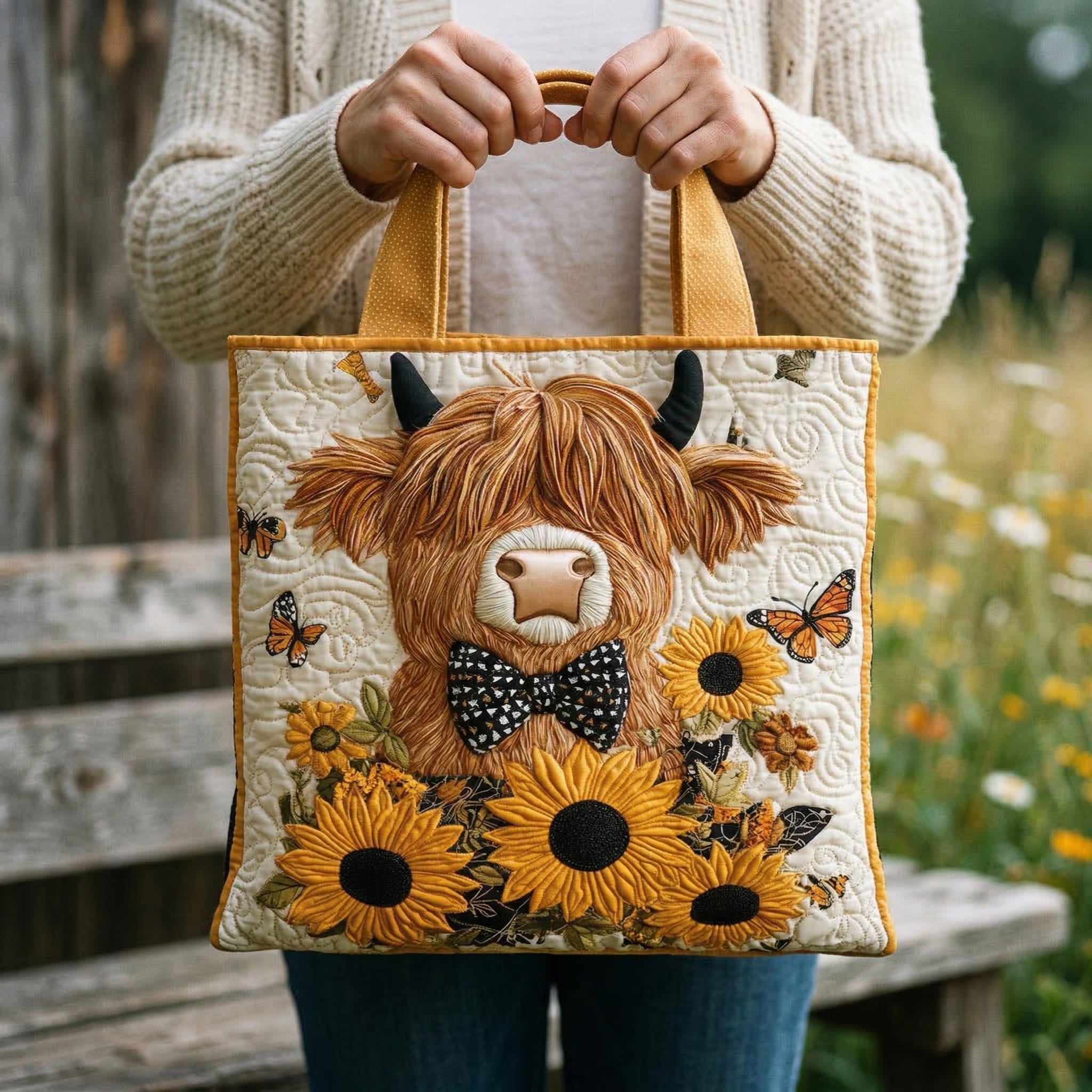 Borsa tote trapuntata Butterfly & Bow